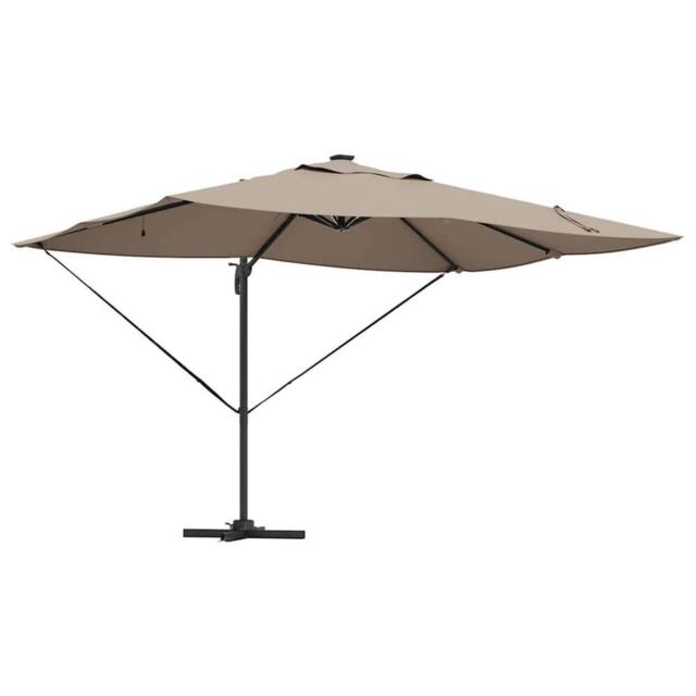 Berkfield Home Cantilever Roma Parasol with LEDs Taupe 352x251x265 cm Aluminium - Size: 352 x 251 x 265 cm - image 1