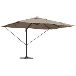 Berkfield Home Cantilever Roma Parasol with LEDs Taupe 352x251x265 cm Aluminium - Size: 352 x 251 x 265 cm - thumbnail 3