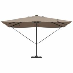 Berkfield Home Cantilever Roma Parasol with LEDs Taupe 352x251x265 cm Aluminium - Size: 352 x 251 x 265 cm - thumbnail 6