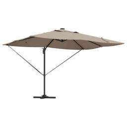 Berkfield Home Cantilever Roma Parasol with LEDs Taupe 352x251x265 cm Aluminium - Size: 352 x 251 x 265 cm - thumbnail 1