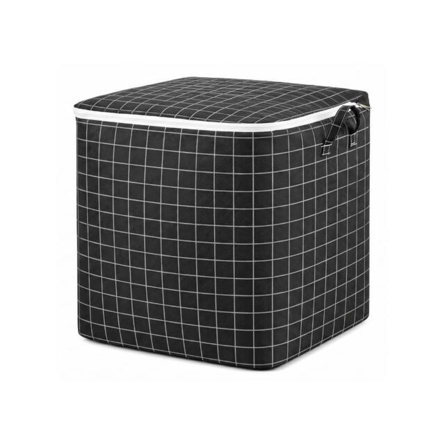 KORVIXA 125L Foldable Storage Bags with Zipper & Handles in Black - image 1