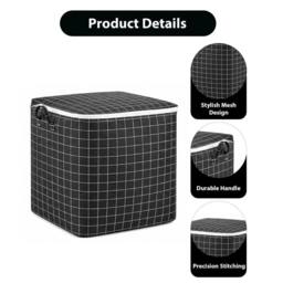 KORVIXA 125L Foldable Storage Bags with Zipper & Handles in Black - thumbnail 3