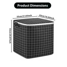 KORVIXA 125L Foldable Storage Bags with Zipper & Handles in Black - thumbnail 2