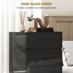 HOMCOM Bedroom Chest of Drawers, 5 Drawers Dresser, Drawer Unit, Black - thumbnail 5