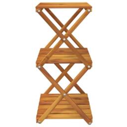 Berkfield Home 3-Tier Folding Shelf Brown 43x31x63 cm Solid Wood Acacia - Size: 43 x 31 x 63 cm - thumbnail 5