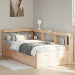 Berkfield Home Bookcase Bed without Mattress 90x190cm Solid Wood Pine in Brown - Size: 90x190 cm - thumbnail 4
