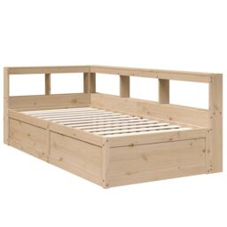 Berkfield Home Bookcase Bed without Mattress 90x190cm Solid Wood Pine in Brown - Size: 90x190 cm - thumbnail 3
