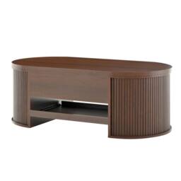 BTM Lift Top Coffee Table Extendable Storage Living Room Table in Brown - thumbnail 9