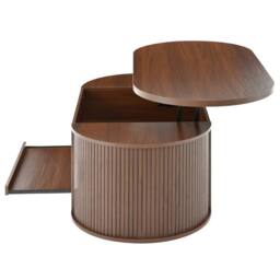 BTM Lift Top Coffee Table Extendable Storage Living Room Table in Brown - thumbnail 8