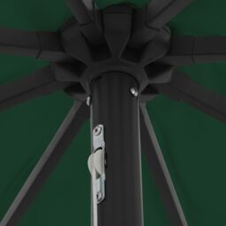 Berkfield Home Garden Parasol with LED Lights 395 cm x 245 cm Green - thumbnail 4