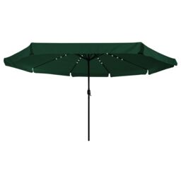 Berkfield Home Garden Parasol with LED Lights 395 cm x 245 cm Green - thumbnail 2
