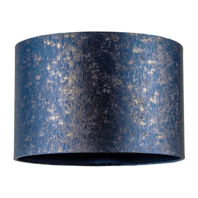 Happy Homewares Midnight Blue Jacquard Fabric Lamp Shade with Gold Foil Fleck Accents - Size: 12 inches - image 1