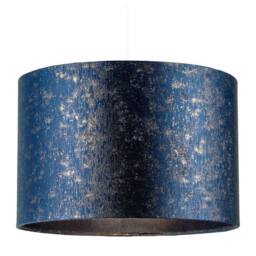 Happy Homewares Midnight Blue Jacquard Fabric Lamp Shade with Gold Foil Fleck Accents - Size: 12 inches - thumbnail 2