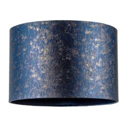 Happy Homewares Midnight Blue Jacquard Fabric Lamp Shade with Gold Foil Fleck Accents - Size: 12 inches