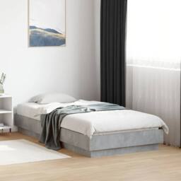 Berkfield Home Bed Frame without Mattress Concrete Grey 75x190 cm Small Single - thumbnail 2