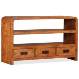 Berkfield Home TV Cabinet Solid Wood Acacia 90x30x55 cm in Brown - Size: 90 x 30 x 55 cm - thumbnail 3