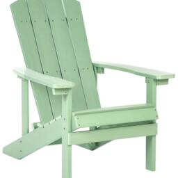 Wyld and Coco Garden Chair Light Green - Weather-Resistant Faux Wood Outdoor Lounge - thumbnail 2