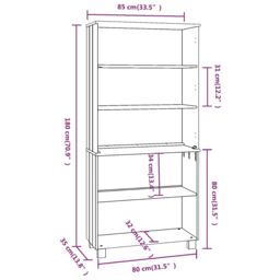 Berkfield Home Highboard HAMAR Solid Wood Pine Honey Brown - thumbnail 6