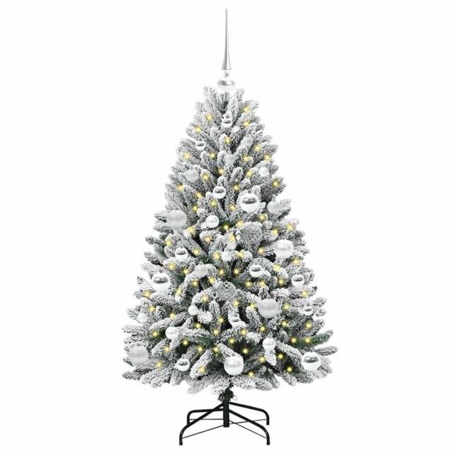 Berkfield Home Elegant Artificial Christmas Tree Green & White 120 cm PVC & Metal - image 1