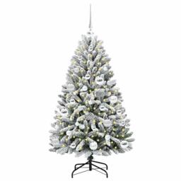 Berkfield Home Elegant Artificial Christmas Tree Green & White 120 cm PVC & Metal - thumbnail 1