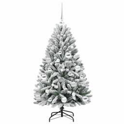 Berkfield Home Elegant Artificial Christmas Tree Green & White 120 cm PVC & Metal - thumbnail 4