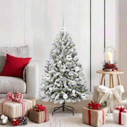 Berkfield Home Elegant Artificial Christmas Tree Green & White 120 cm PVC & Metal - thumbnail 2