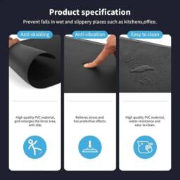 NESTLUNE 44*120cm Anti Fatigue Mat Kitchen Standing Floor Non Slip in Black - Size: 100 cm x 100 cm - thumbnail 4