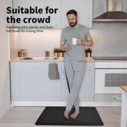 NESTLUNE 44*120cm Anti Fatigue Mat Kitchen Standing Floor Non Slip in Black - Size: 100 cm x 100 cm - thumbnail 3