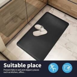 NESTLUNE 44*120cm Anti Fatigue Mat Kitchen Standing Floor Non Slip in Black - Size: 100 cm x 100 cm - thumbnail 5