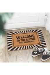 KDMD Welcome to the Circus Doormat - Wild Kids Inside, Black & White - Size: Medium - thumbnail 1