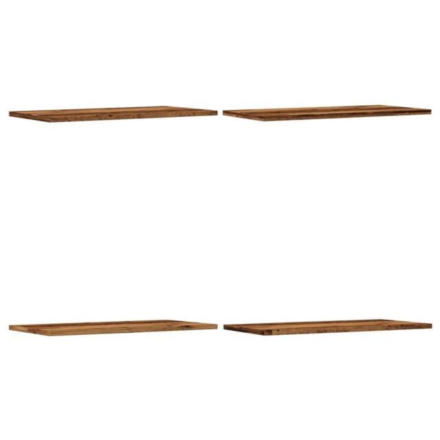 Berkfield Home Wall Shelves 4 pcs Old Wood 60x30x1.5 cm Engineered Wood in Brown - image 1