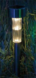 Luxform Solar Fuego Garden Spike Stainless Steel in Silver