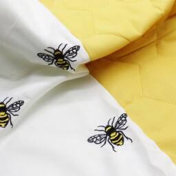 Voltico Embroidery Bee Duvet Cover & Bedspread Collection - Single to King in Bright Yellow - thumbnail 4