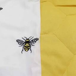 Voltico Embroidery Bee Duvet Cover & Bedspread Collection - Single to King in Bright Yellow - thumbnail 5
