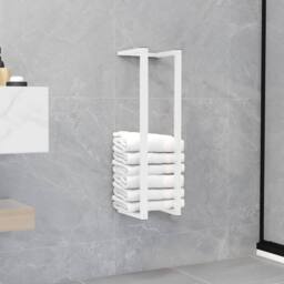 Berkfield Home Towel Rack White 12.5x12.5x60 cm Steel - thumbnail 2