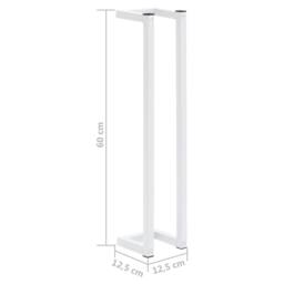 Berkfield Home Towel Rack White 12.5x12.5x60 cm Steel - thumbnail 7
