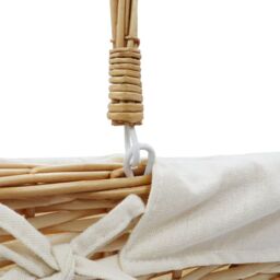 JVL Hand Woven Acacia Rectangular Willow Shopping Basket with Handles in Gold - Size: Small - thumbnail 3