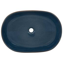 Berkfield Home Durable Countertop Basin Brown & Blue Oval 59x40x14 cm Ceramic - Size: 59 x 40 x 14 cm - thumbnail 6
