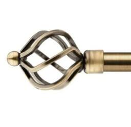 New Edge Blinds 16-19mm Cage Extendable Eyelet Metal Curtain Pole Set in Bronze - Size: 120 cm - thumbnail 1