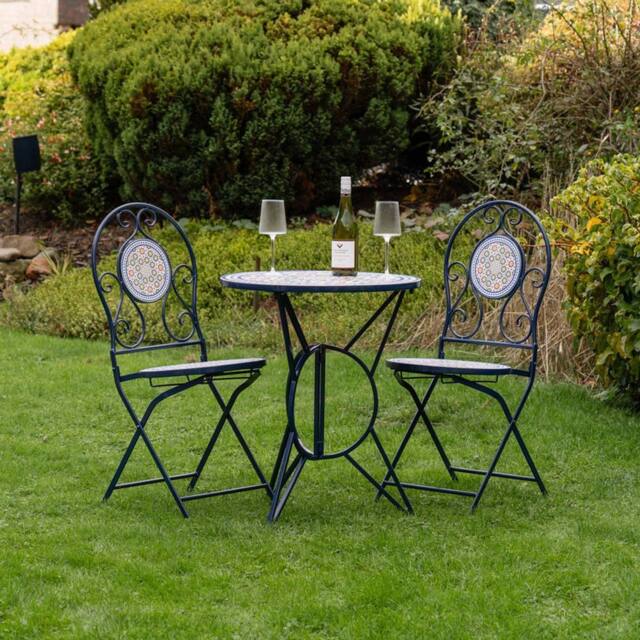 Scottish Everlastings Ltd Blue Mosaic Bistro Set - image 1