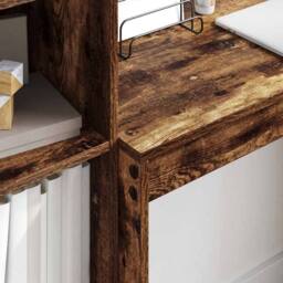 Berkfield Home Writing Desk Smoked Oak Engineered Wood 90 x 40 x 76 cm in Brown - thumbnail 4
