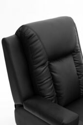 More4Homes Oscar Pushback Recliner Bonded Leather w Cupholders Chair in Black - thumbnail 5