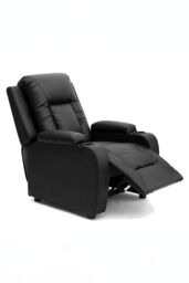 More4Homes Oscar Pushback Recliner Bonded Leather w Cupholders Chair in Black - thumbnail 3