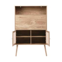 sweeek Secretary desk with wood decor, cane & 2 doors in Beige - thumbnail 8