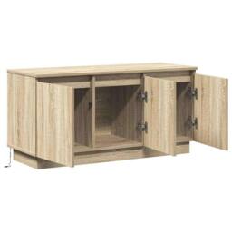 Berkfield Home TV Cabinet Sonoma Oak 100x38x49 cm Engineered Wood in Tan - Size: 100 x 38 x 49 cm - thumbnail 6