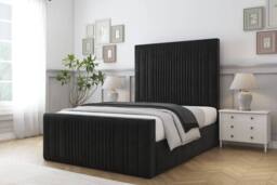 "Comfort Beds The Foxy Plush Bed Frame With Mattress-50"" Upholstered in Black - Size: King" - thumbnail 1