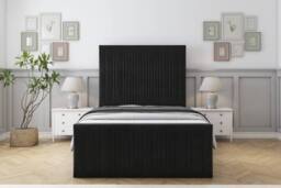 "Comfort Beds The Foxy Plush Bed Frame With Mattress-50"" Upholstered in Black - Size: King" - thumbnail 2