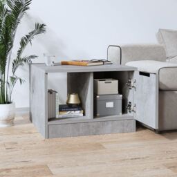 Berkfield Home Coffee Table Concrete Grey 50x50x36 cm Engineered Wood - Size: 50 x 50 x 36 cm - thumbnail 3