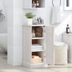 Berkfield Home Bathroom Cabinet with Shelf with Storage with Door Antique white MDF - thumbnail 4