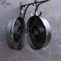 Primrose Double Sided Paddington Station Clock Black Bracket 31cm Diameter - thumbnail 6